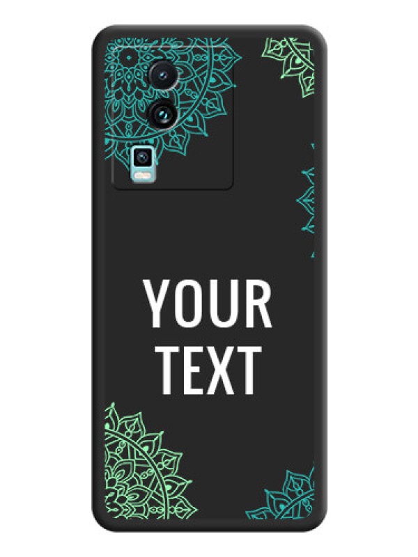 Custom Your Name with Floral Design on Space Black Custom Soft Matte Back Cover - iQOO Neo 7 5G