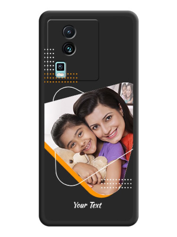 Custom Yellow Triangle on Photo on Space Black Soft Matte Phone Cover - iQOO Neo 7 5G