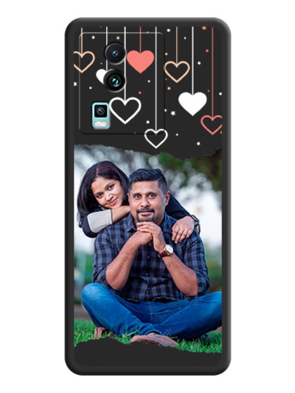 Custom Love Hangings with Splash Wave Picture on Space Black Custom Soft Matte Phone Back Cover -iQOO Neo 7 Pro 5G