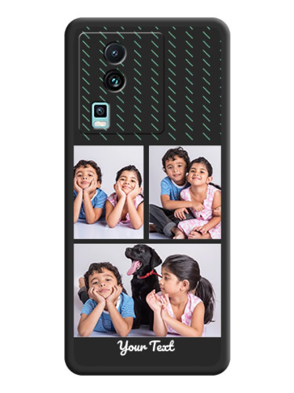 Custom Cross Dotted Pattern with 2 Image Holder  on Personalised Space Black Soft Matte Cases -iQOO Neo 7 Pro 5G