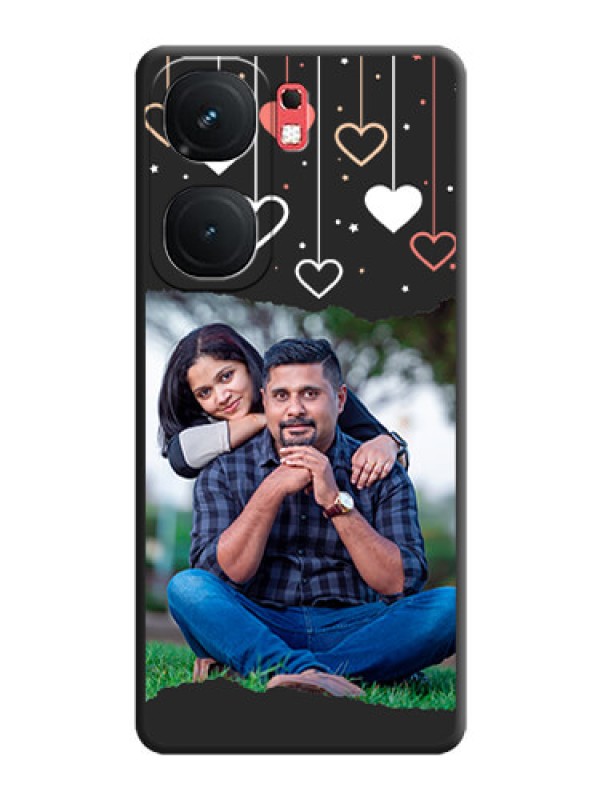 Custom Love Hangings with Splash Wave Picture on Space Black Custom Soft Matte Phone Back Cover - iQOO Neo 9 Pro 5G
