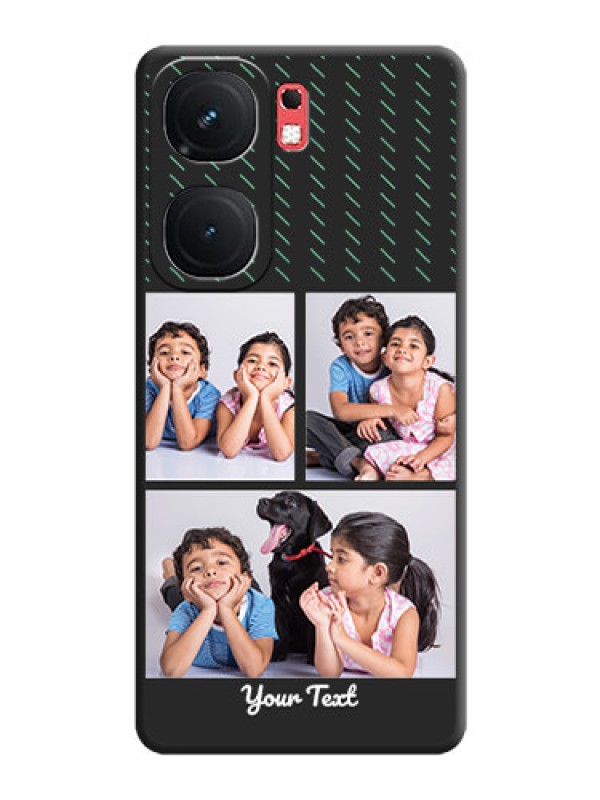 Custom Cross Dotted Pattern with 2 Image Holder on Personalised Space Black Soft Matte Cases - iQOO Neo 9 Pro 5G