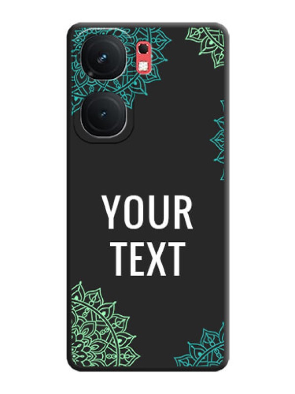 Custom Your Name with Floral Design on Space Black Custom Soft Matte Back Cover - iQOO Neo 9 Pro 5G
