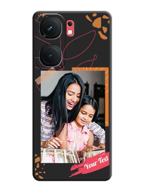 Custom Orange Photo Frame on Space Black Custom Soft Matte Phone Back Cover - iQOO Neo 9 Pro 5G