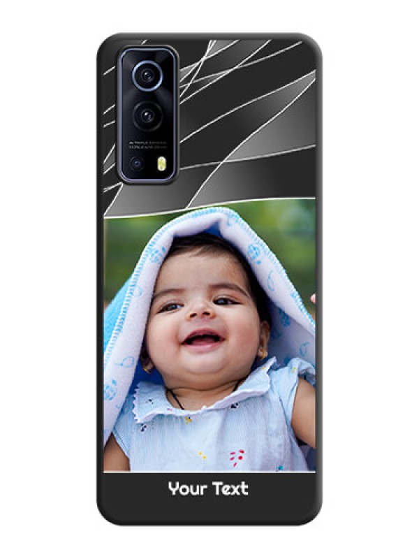 Custom Mixed Wave Lines on Photo on Space Black Soft Matte Mobile Cover - iQOO Z3 5G