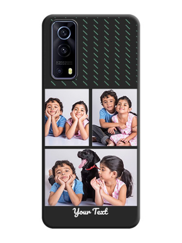 Custom Cross Dotted Pattern with 2 Image Holder  on Personalised Space Black Soft Matte Cases - iQOO Z3 5G