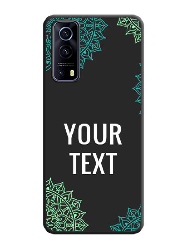 Custom Your Name with Floral Design on Space Black Custom Soft Matte Back Cover - iQOO Z3 5G
