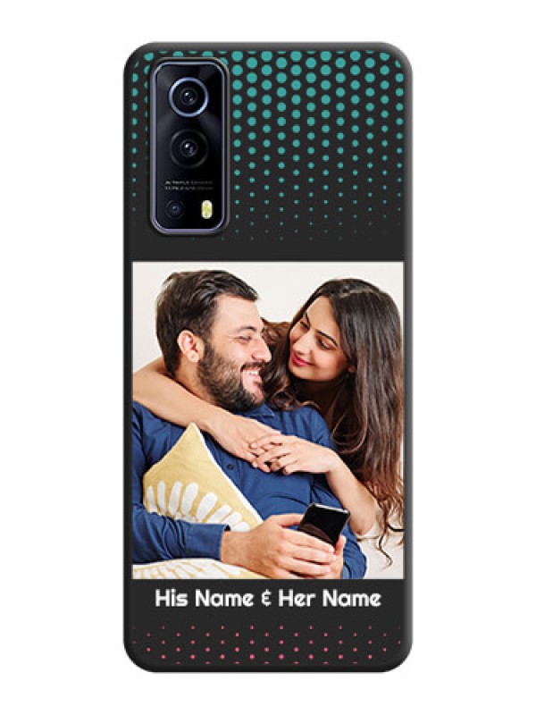 Custom Faded Dots with Grunge Photo Frame and Text on Space Black Custom Soft Matte Phone Cases - iQOO Z3 5G