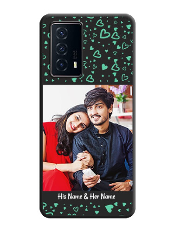 Custom Sea Green Indefinite Love Pattern on Photo on Space Black Soft Matte Mobile Cover - iQOO Z5 5G