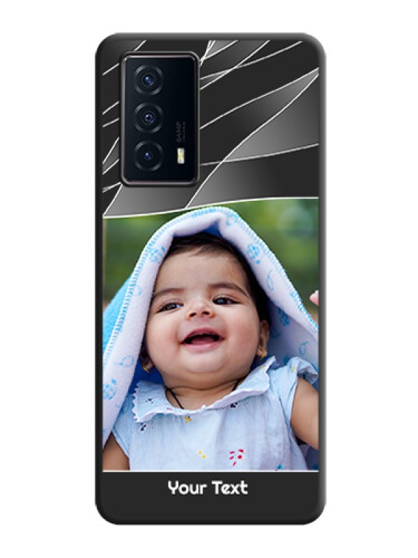Custom Mixed Wave Lines on Photo on Space Black Soft Matte Mobile Cover - iQOO Z5 5G