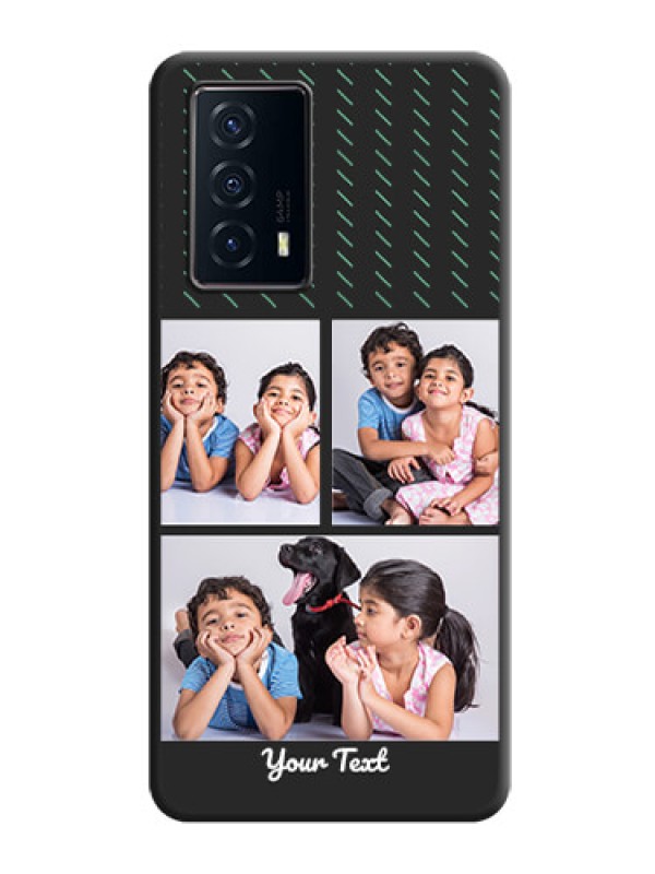 Custom Cross Dotted Pattern with 2 Image Holder  on Personalised Space Black Soft Matte Cases - iQOO Z5 5G