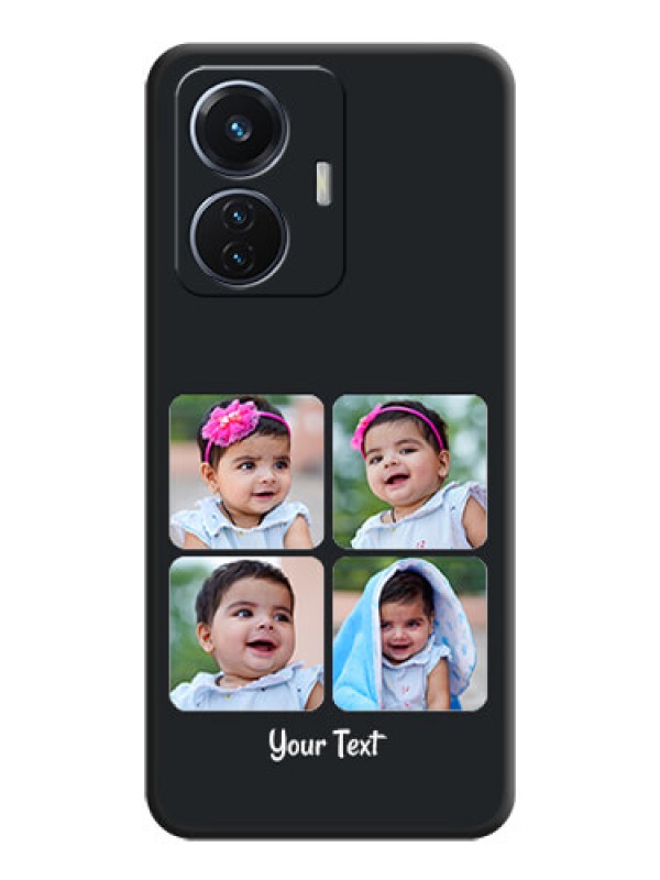 Custom Floral Art with 6 Image Holder on Photo on Space Black Soft Matte Mobile Case - iQOO Z6 5G 44W