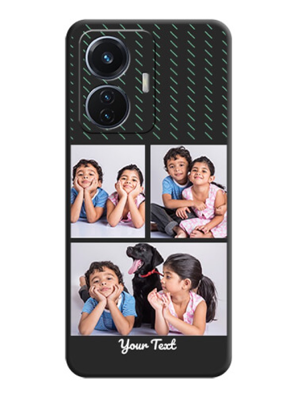 Custom Cross Dotted Pattern with 2 Image Holder  on Personalised Space Black Soft Matte Cases - iQOO Z6 5G 44W