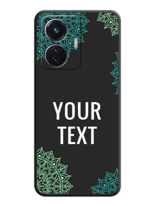 Custom Your Name with Floral Design on Space Black Custom Soft Matte Back Cover - iQOO Z6 5G 44W