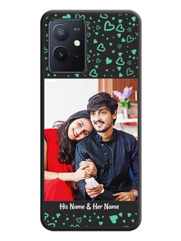 Custom Sea Green Indefinite Love Pattern on Photo on Space Black Soft Matte Mobile Cover - iQOO Z6 5G