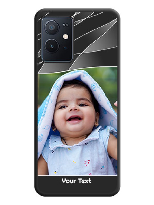 Custom Mixed Wave Lines on Photo on Space Black Soft Matte Mobile Cover - iQOO Z6 5G