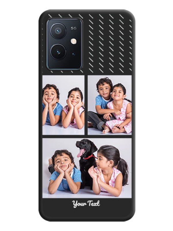Custom Cross Dotted Pattern with 2 Image Holder  on Personalised Space Black Soft Matte Cases - iQOO Z6 5G