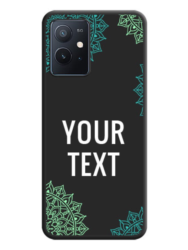 Custom Your Name with Floral Design on Space Black Custom Soft Matte Back Cover - iQOO Z6 5G