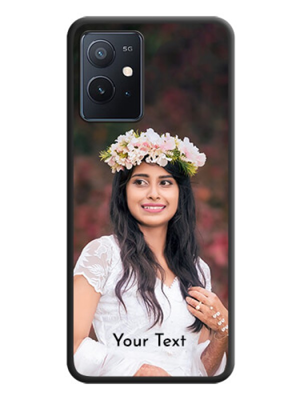 Custom Full Single Pic Upload With Text On Space Black Personalized Soft Matte Phone Covers -Iqoo Z6 5G