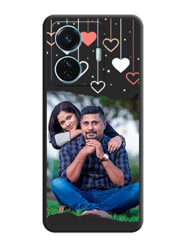 Custom Love Hangings with Splash Wave Picture on Space Black Custom Soft Matte Phone Back Cover - iQOO Z6 Pro 5G