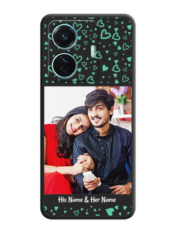 Custom Sea Green Indefinite Love Pattern on Photo on Space Black Soft Matte Mobile Cover - iQOO Z6 Pro 5G