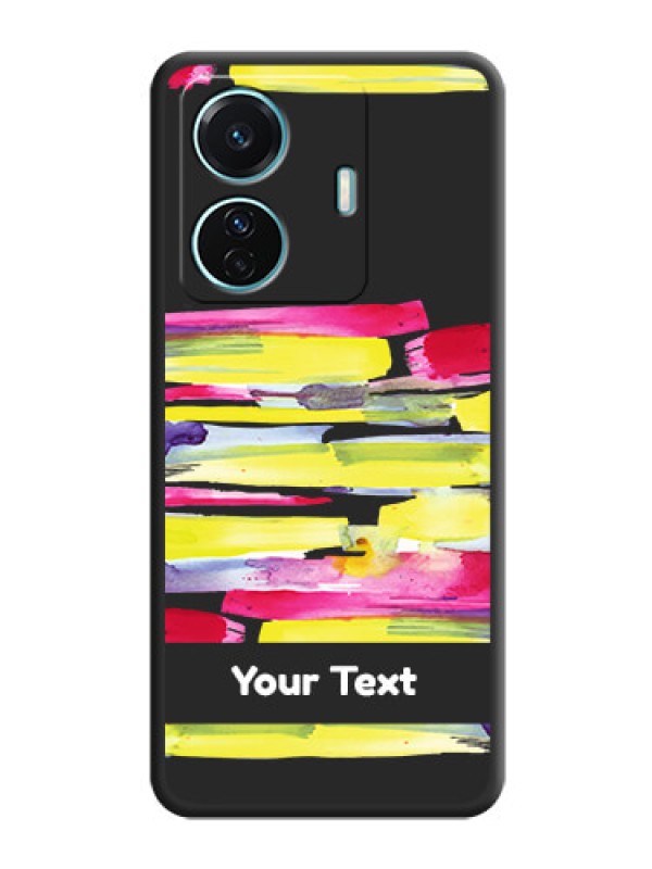 Custom Brush Coloured on Space Black Personalized Soft Matte Phone Covers - iQOO Z6 Pro 5G