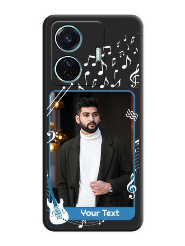 Custom Musical Theme Design with Text on Photo on Space Black Soft Matte Mobile Case - iQOO Z6 Pro 5G