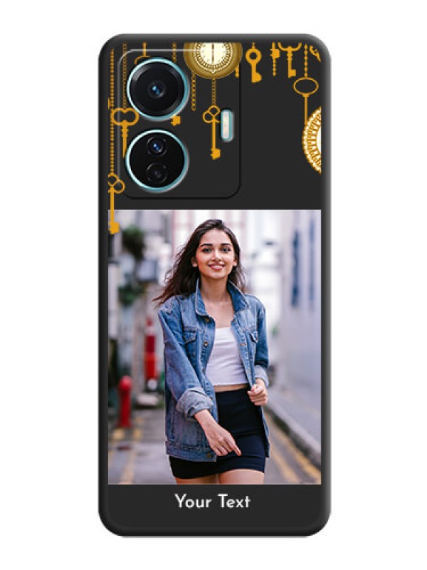 Custom Decorative Design with Text on Space Black Custom Soft Matte Back Cover - iQOO Z6 Pro 5G