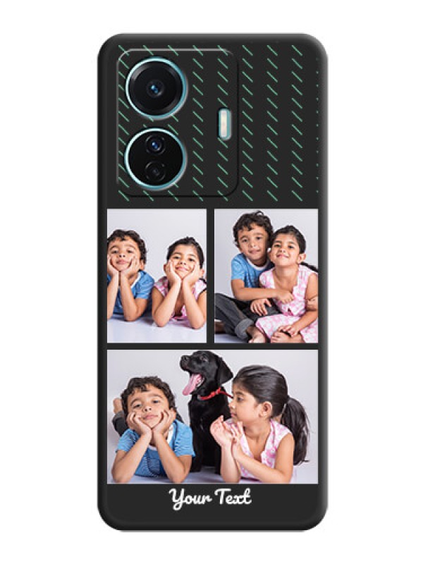 Custom Cross Dotted Pattern with 2 Image Holder  on Personalised Space Black Soft Matte Cases - iQOO Z6 Pro 5G