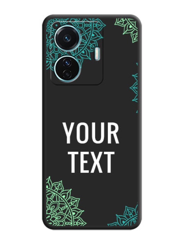 Custom Your Name with Floral Design on Space Black Custom Soft Matte Back Cover - iQOO Z6 Pro 5G