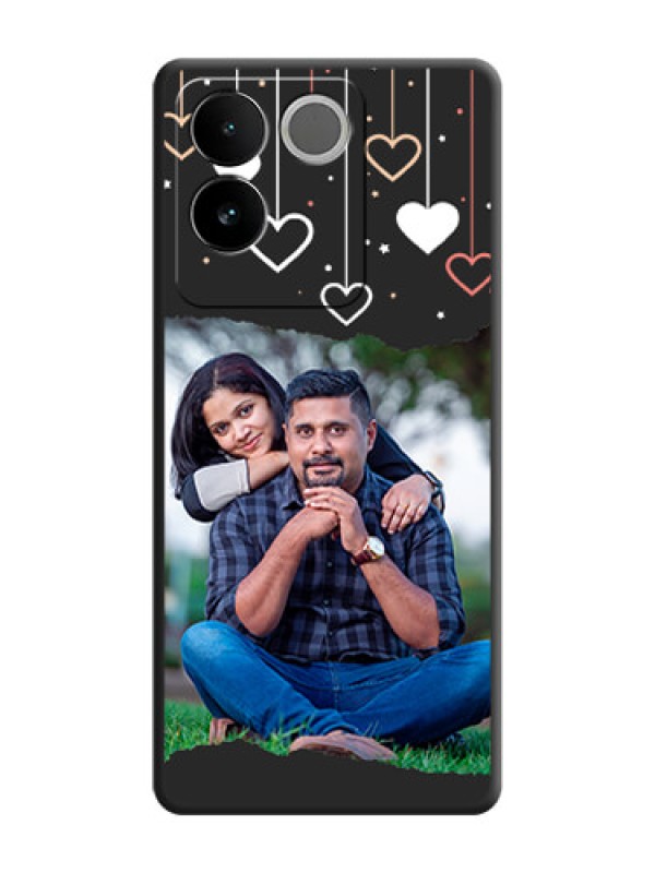 Custom Love Hangings with Splash Wave Picture on Space Black Custom Soft Matte Phone Back Cover - iQOO Z7 Pro 5G
