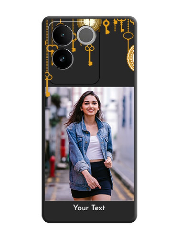 Custom Decorative Design with Text on Space Black Custom Soft Matte Back Cover - iQOO Z7 Pro 5G