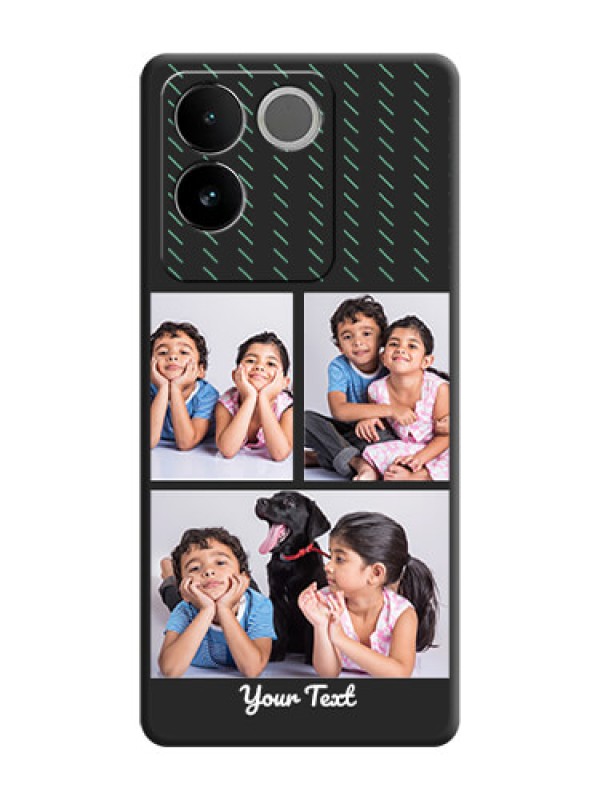 Custom Cross Dotted Pattern with 2 Image Holder on Personalised Space Black Soft Matte Cases - iQOO Z7 Pro 5G