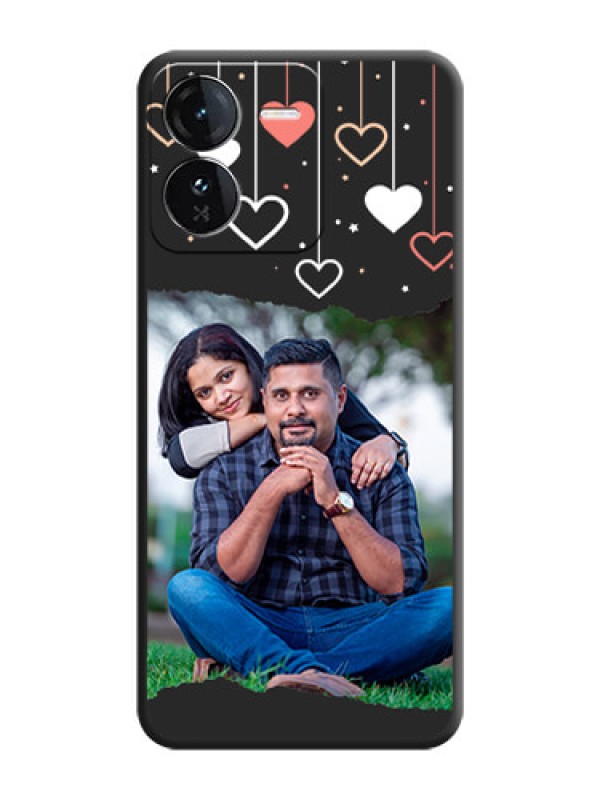 Custom Love Hangings with Splash Wave Picture On Space Black Custom Soft Matte Mobile Back Cover - iQOO Z9 5G