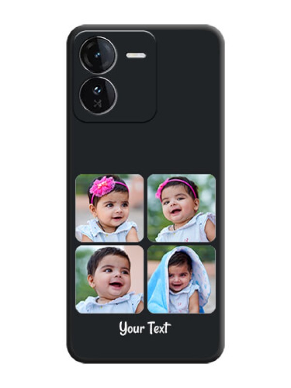 Custom Floral Art with 6 Image Holder on Photo On Space Black Custom Soft Matte Mobile Back Cover - iQOO Z9 5G