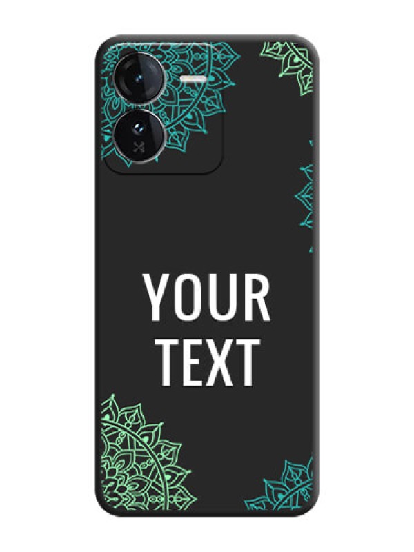 Custom Your Name with Floral Design On Space Black Custom Soft Matte Mobile Back Cover - iQOO Z9 5G