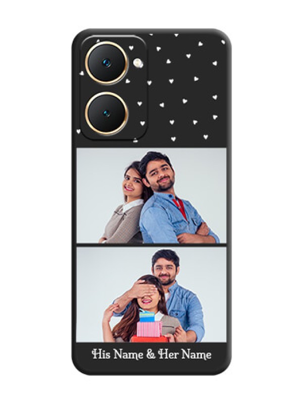 Custom Miniature Love Symbols with Name On Space Black Custom Soft Matte Mobile Back Cover - iQOO Z9 Lite 5G