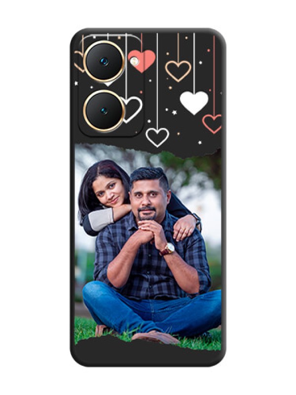 Custom Love Hangings with Splash Wave Picture On Space Black Custom Soft Matte Mobile Back Cover - iQOO Z9 Lite 5G