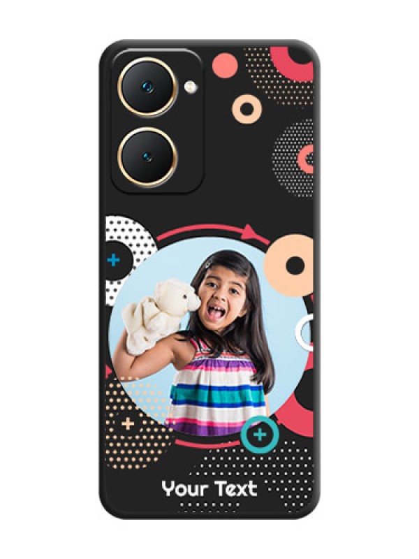 Custom Multicoloured Round Image On Space Black Custom Soft Matte Mobile Back Cover - iQOO Z9 Lite 5G