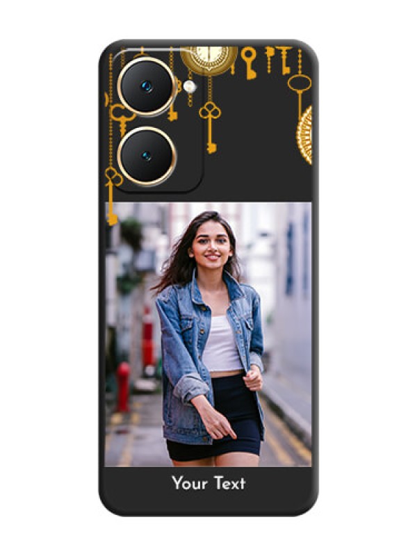 Custom Decorative Design with Text On Space Black Custom Soft Matte Mobile Back Cover - iQOO Z9 Lite 5G