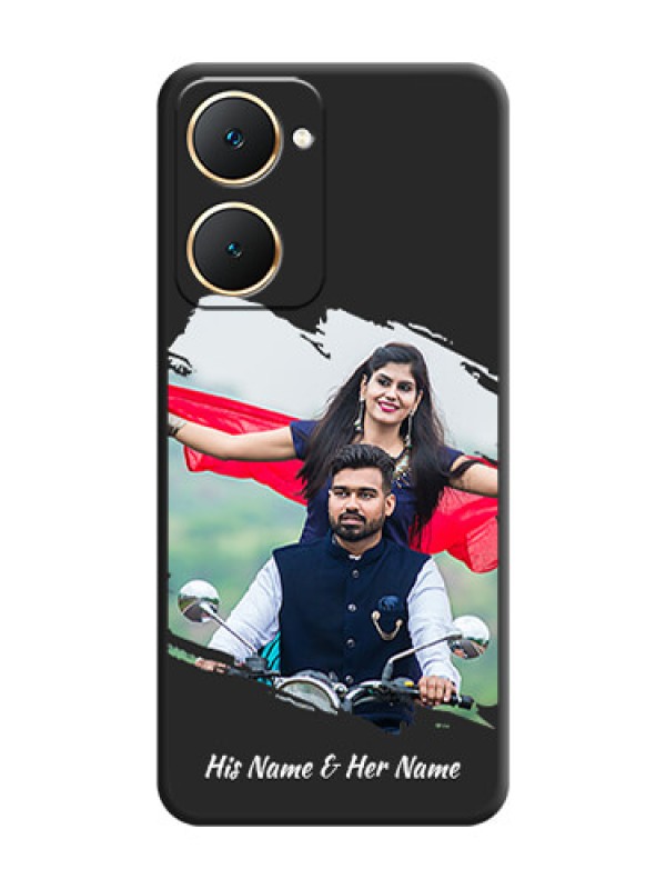 Custom Grunge Brush Strokes on Photo On Space Black Custom Soft Matte Mobile Back Cover - iQOO Z9 Lite 5G