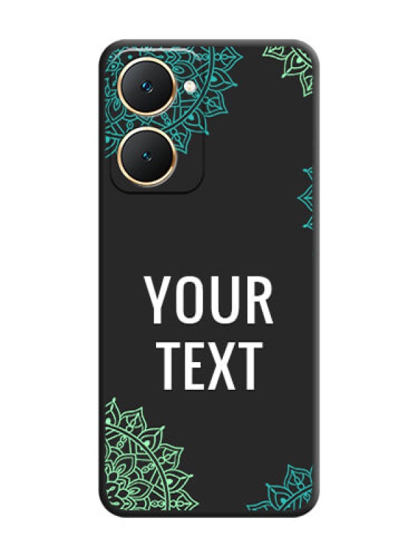 Custom Your Name with Floral Design On Space Black Custom Soft Matte Mobile Back Cover - iQOO Z9 Lite 5G