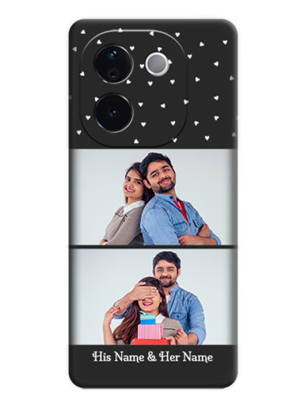 Custom Miniature Love Symbols with Name On Space Black Custom Soft Matte Mobile Back Cover - iQOO Z9s Pro 5G