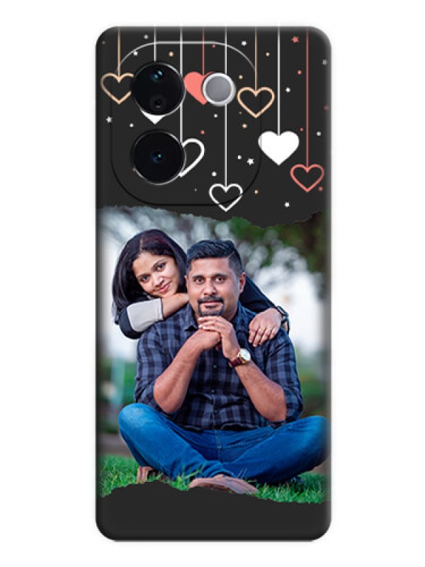 Custom Love Hangings with Splash Wave Picture On Space Black Custom Soft Matte Mobile Back Cover - iQOO Z9s Pro 5G