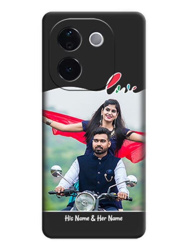 Custom Fall in Love Pattern with Picture on Photo On Space Black Custom Soft Matte Mobile Back Cover - iQOO Z9s Pro 5G