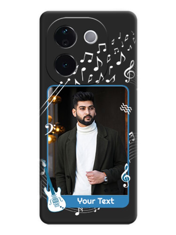 Custom Musical Theme Design with Text on Photo On Space Black Custom Soft Matte Mobile Back Cover - iQOO Z9s Pro 5G