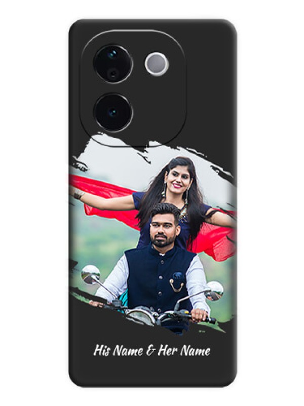 Custom Grunge Brush Strokes on Photo On Space Black Custom Soft Matte Mobile Back Cover - iQOO Z9s Pro 5G