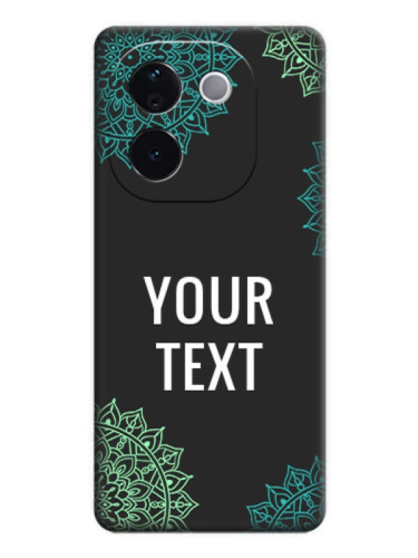 Custom Your Name with Floral Design On Space Black Custom Soft Matte Mobile Back Cover - iQOO Z9s Pro 5G