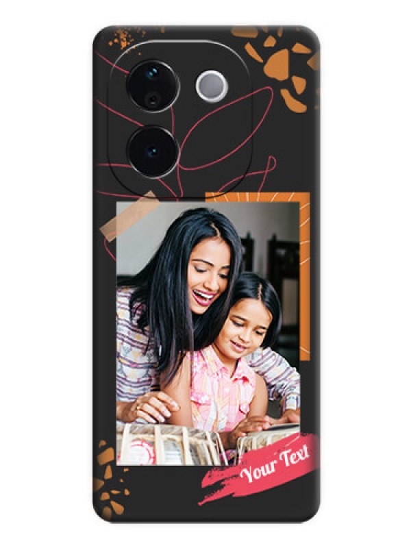 Custom Orange Photo Frame On Space Black Custom Soft Matte Mobile Back Cover - iQOO Z9s Pro 5G