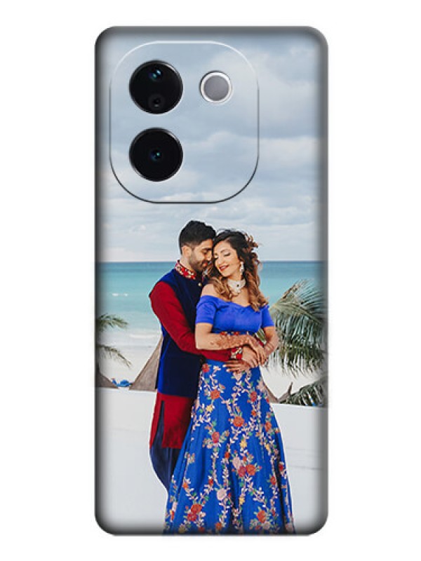 Custom Full Single Pic Upload On Space Black Custom Soft Matte Mobile Back Cover - iQOO Z9s Pro 5G